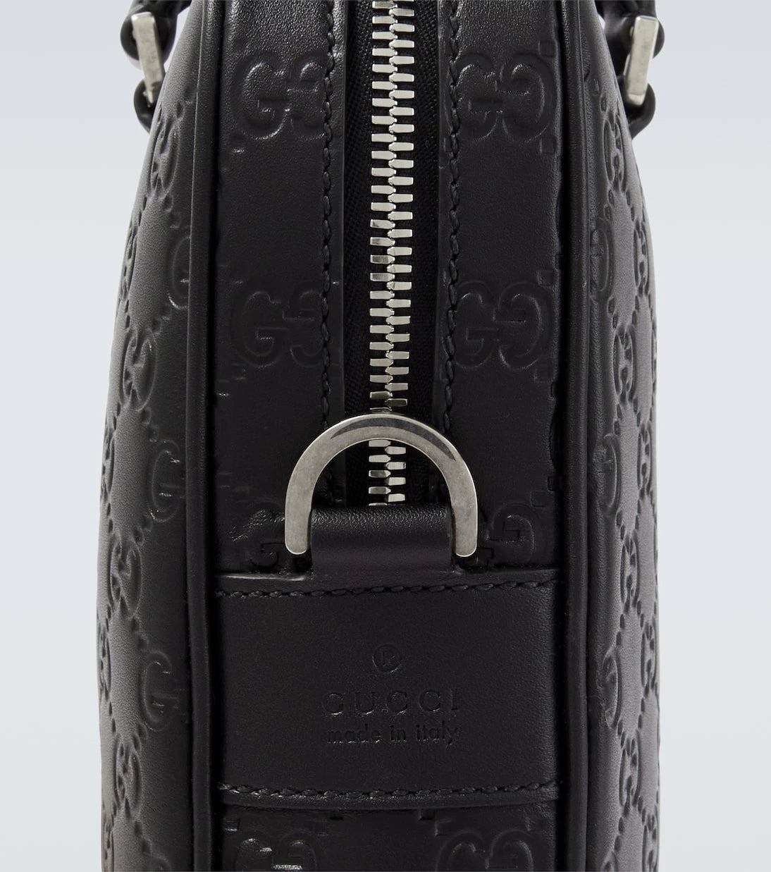 Gucci - GG Emblem debossed leather briefcase