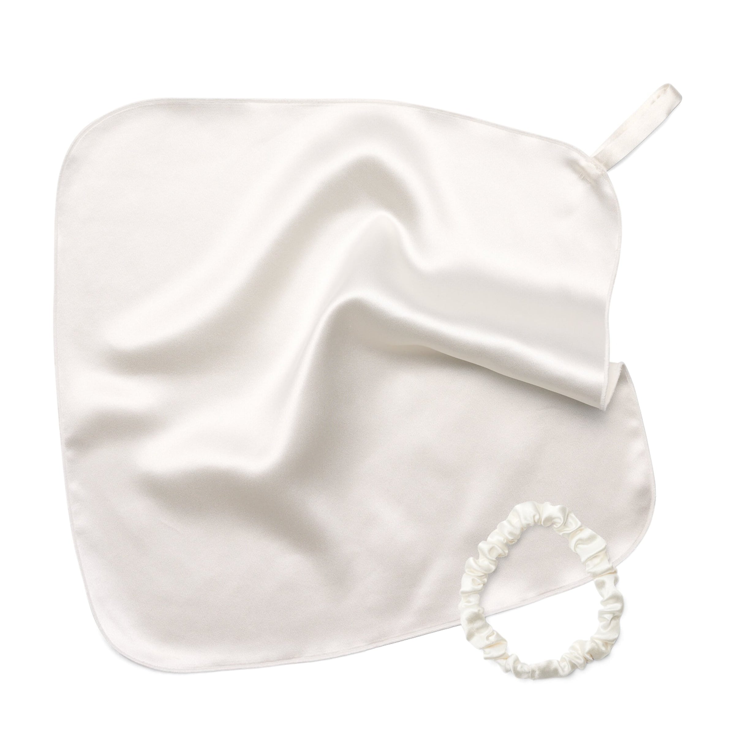HYOUMANKIND Silk Face Cloth and Hair Tie Bundle