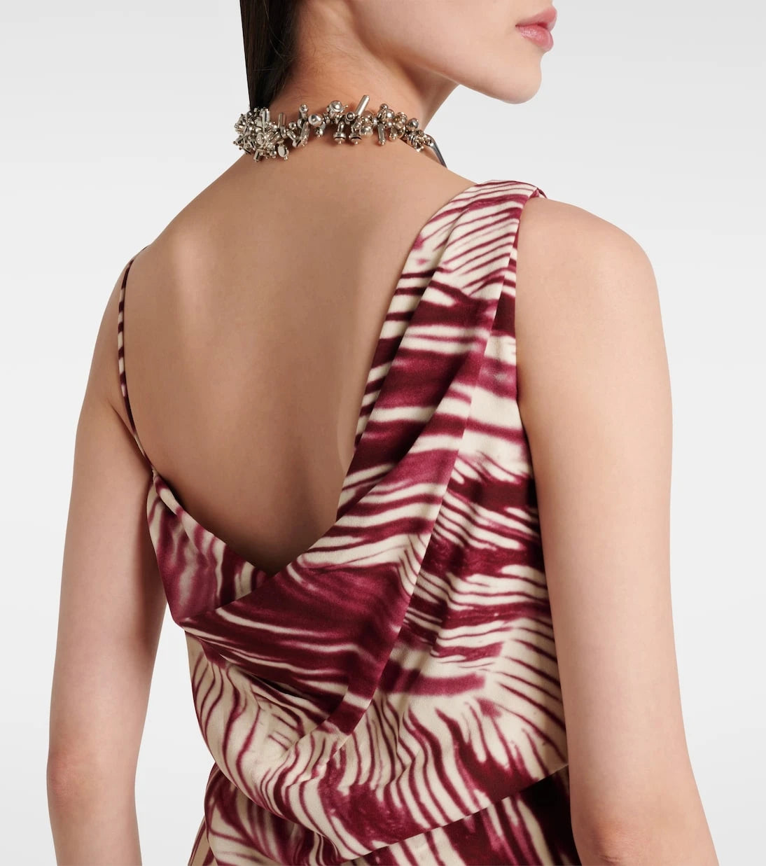 Dries Van Noten - Printed draped crêpe gown