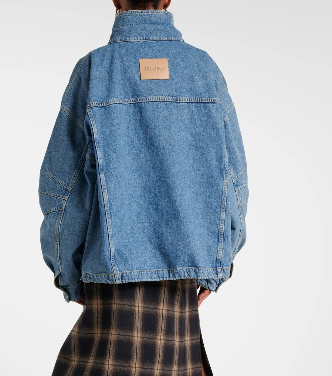 The Attico - Oversized denim bomber jacket