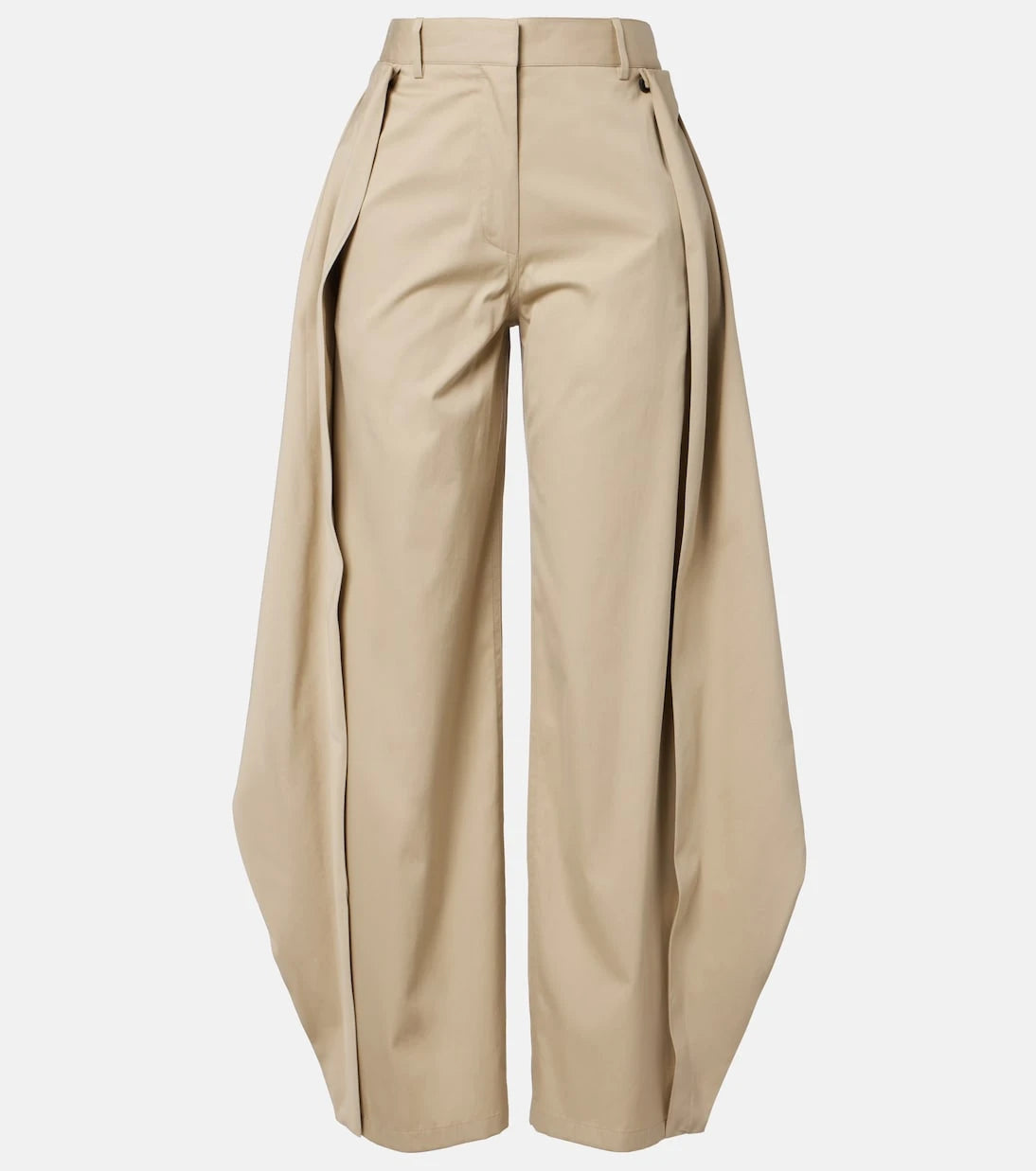 Loewe - Cotton and silk gabardine wide-leg pants