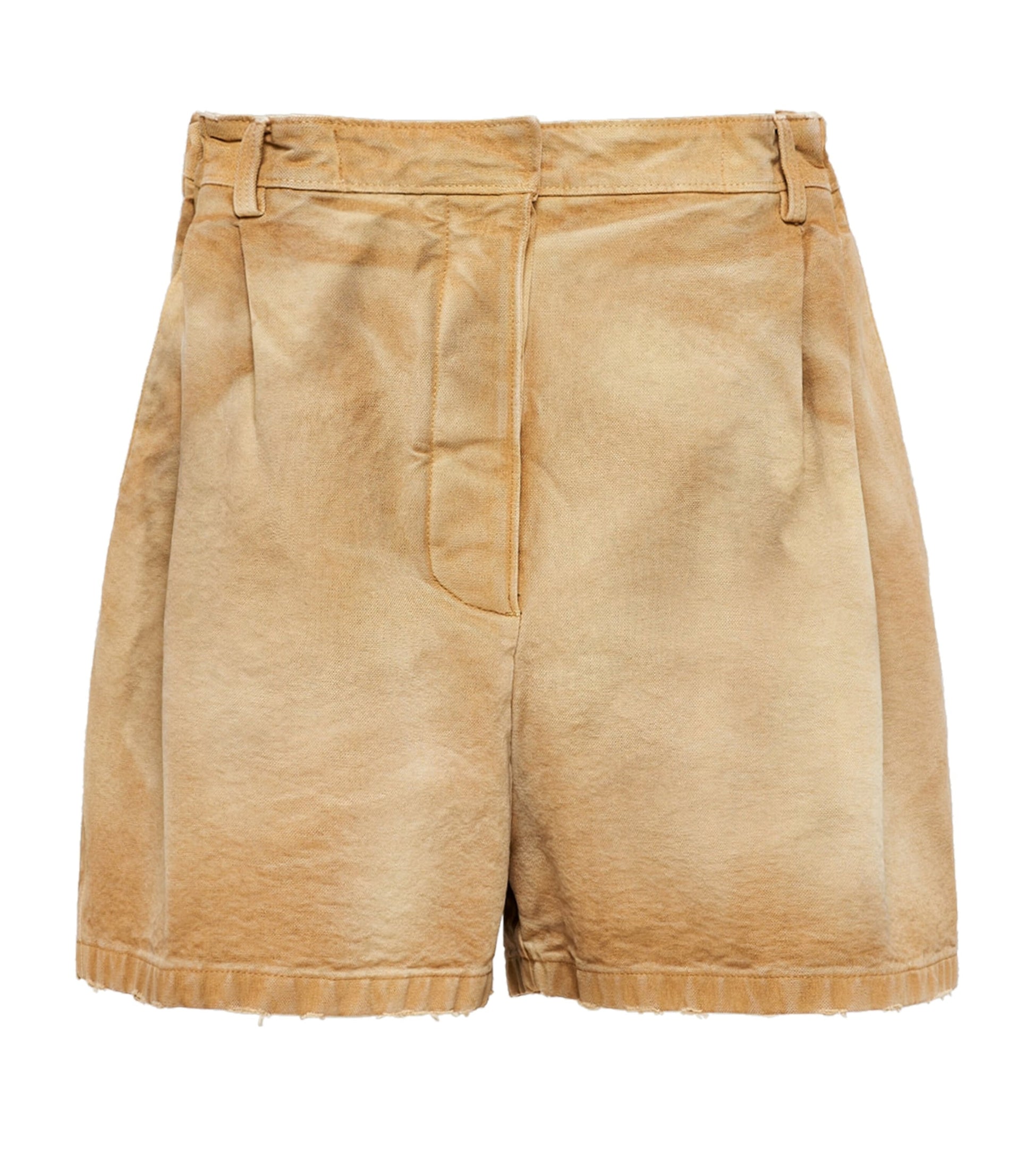 Prada Neutral Canvas Shorts