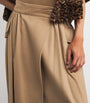 Beige Camel Wool Maxi Skirt