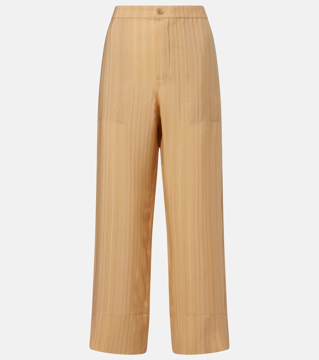 Saint Laurent - Striped cropped silk straight pants