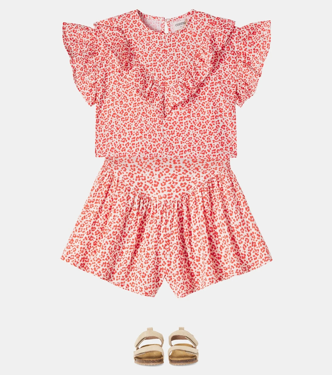 Cozmo - Duna printed ruffled cotton top