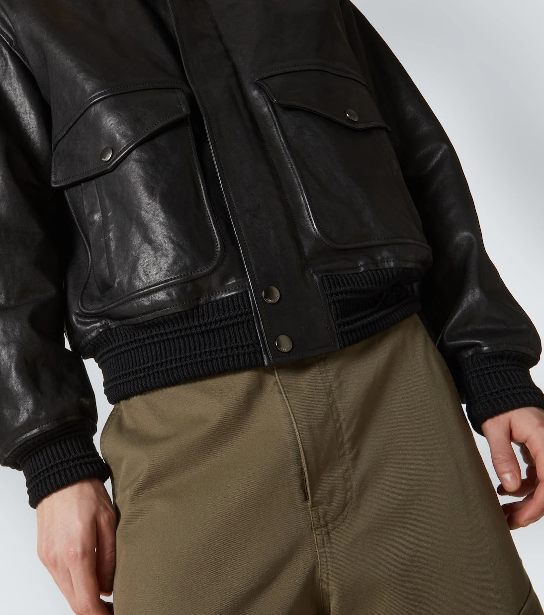 Burberry - Leather bomber jacket