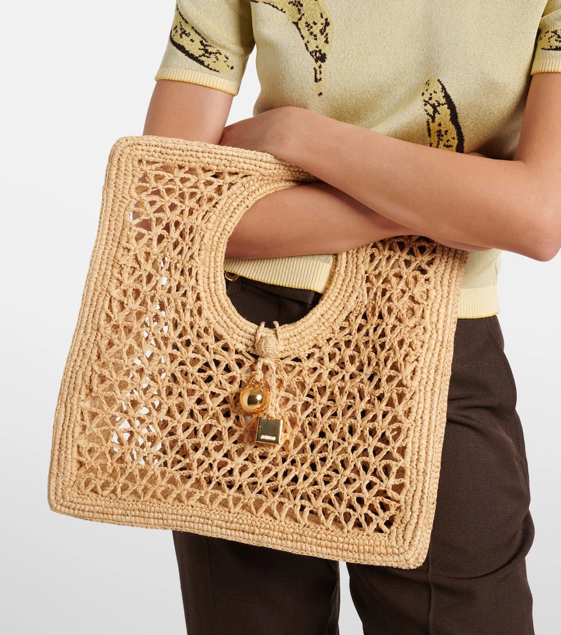 Jacquemus - Spiaggia Small raffia tote bag