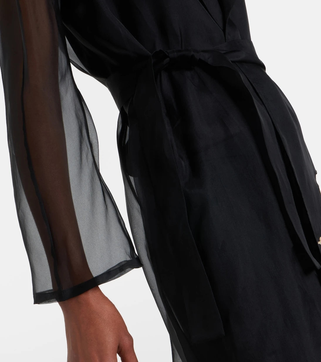 Max Mara - Elegante Vodka embroidered silk robe