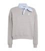 Claudie Pierlot Grey Scarf-Collar Logo Sweatshirt