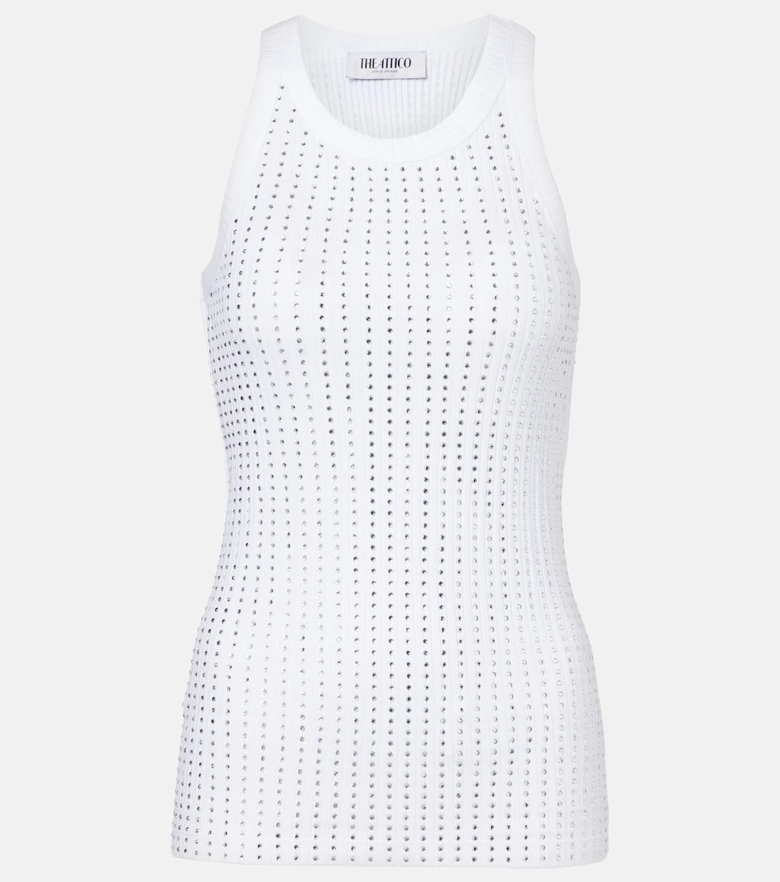 The Attico - Embellished cotton jersey tank top