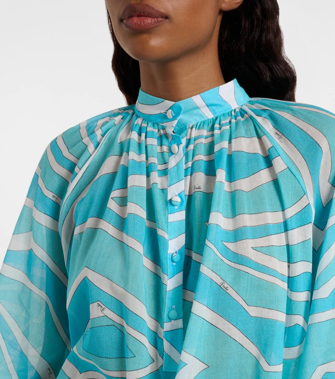 Pucci - Marmo ruffled cotton blouse