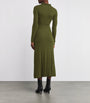 Paco Rabanne Green Wool-Blend Embellished Midi Dress