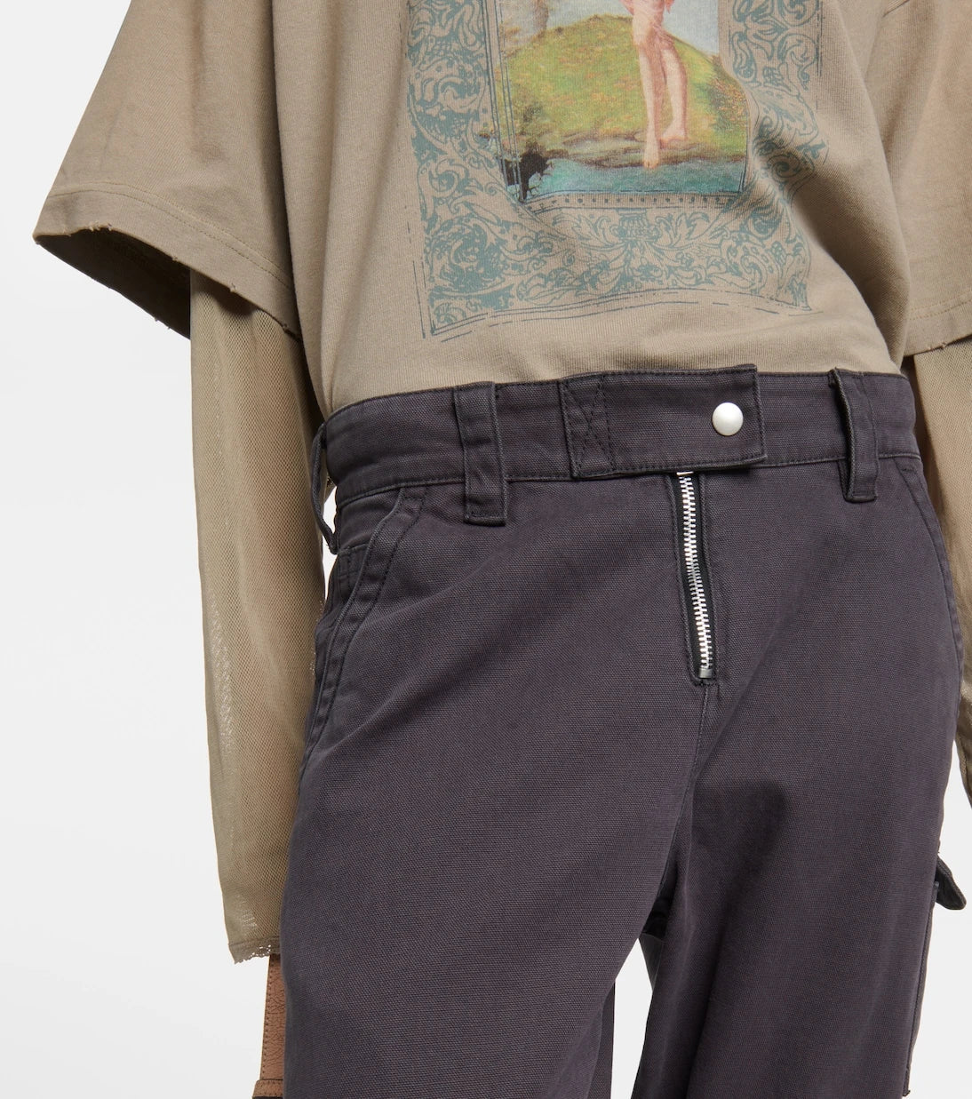 Acne Studios - Normal bel pamuk kanvas kargo pantolon
