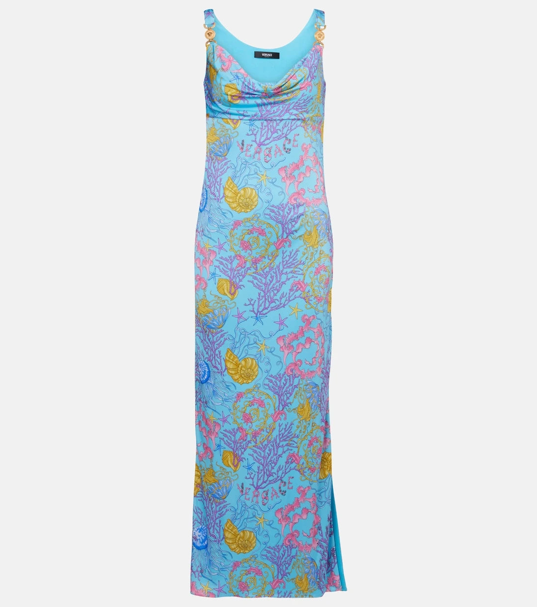 Versace - Su Altı Barok drapli jarse elbise