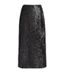 Emilia Wickstead Black Sequinned Kanji Midi Skirt