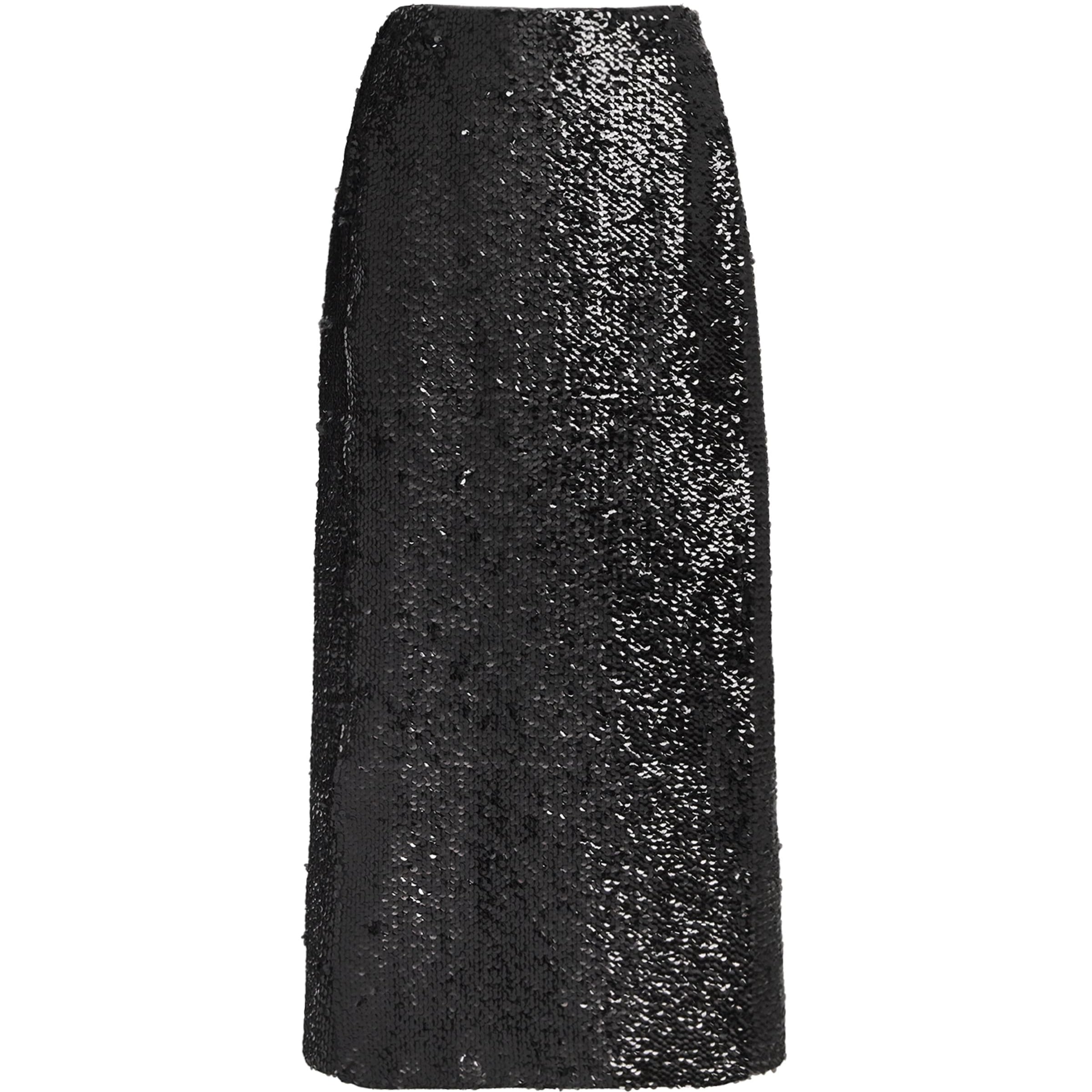 Emilia Wickstead Black Sequinned Kanji Midi Skirt
