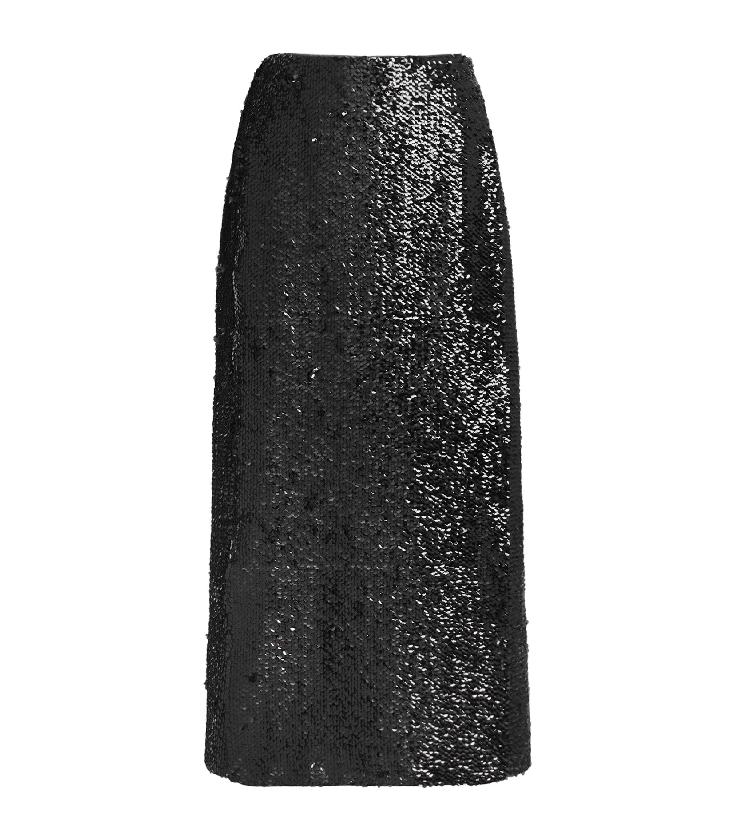 Emilia Wickstead Black Sequinned Kanji Midi Skirt