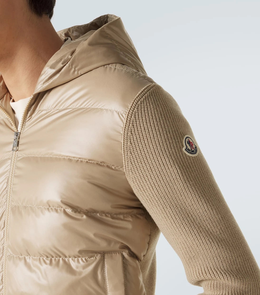 Moncler - Tricot down-paneled virgin wool cardigan