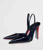 Navy Kate Max Sling Patent Leather Pumps 100