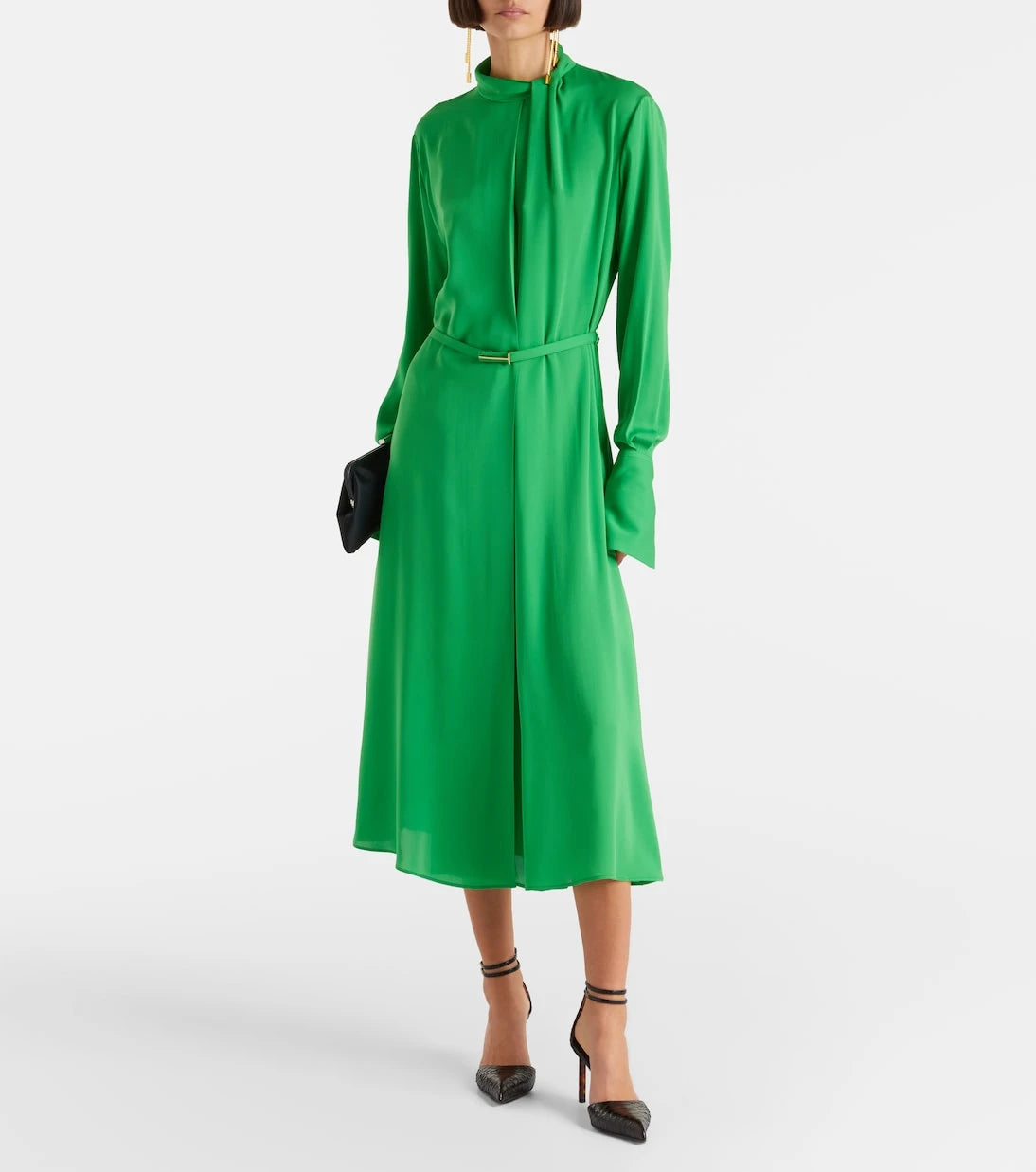 Tom Ford - Kemerli ipek midi elbise