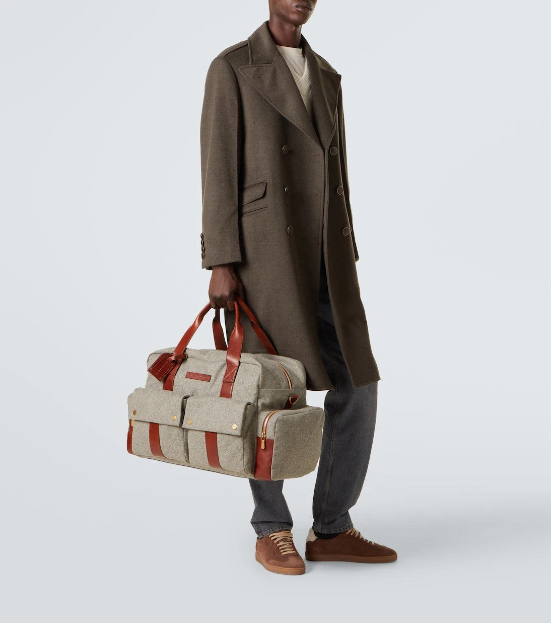 Brunello Cucinelli - Leather-trimmed duffel bag