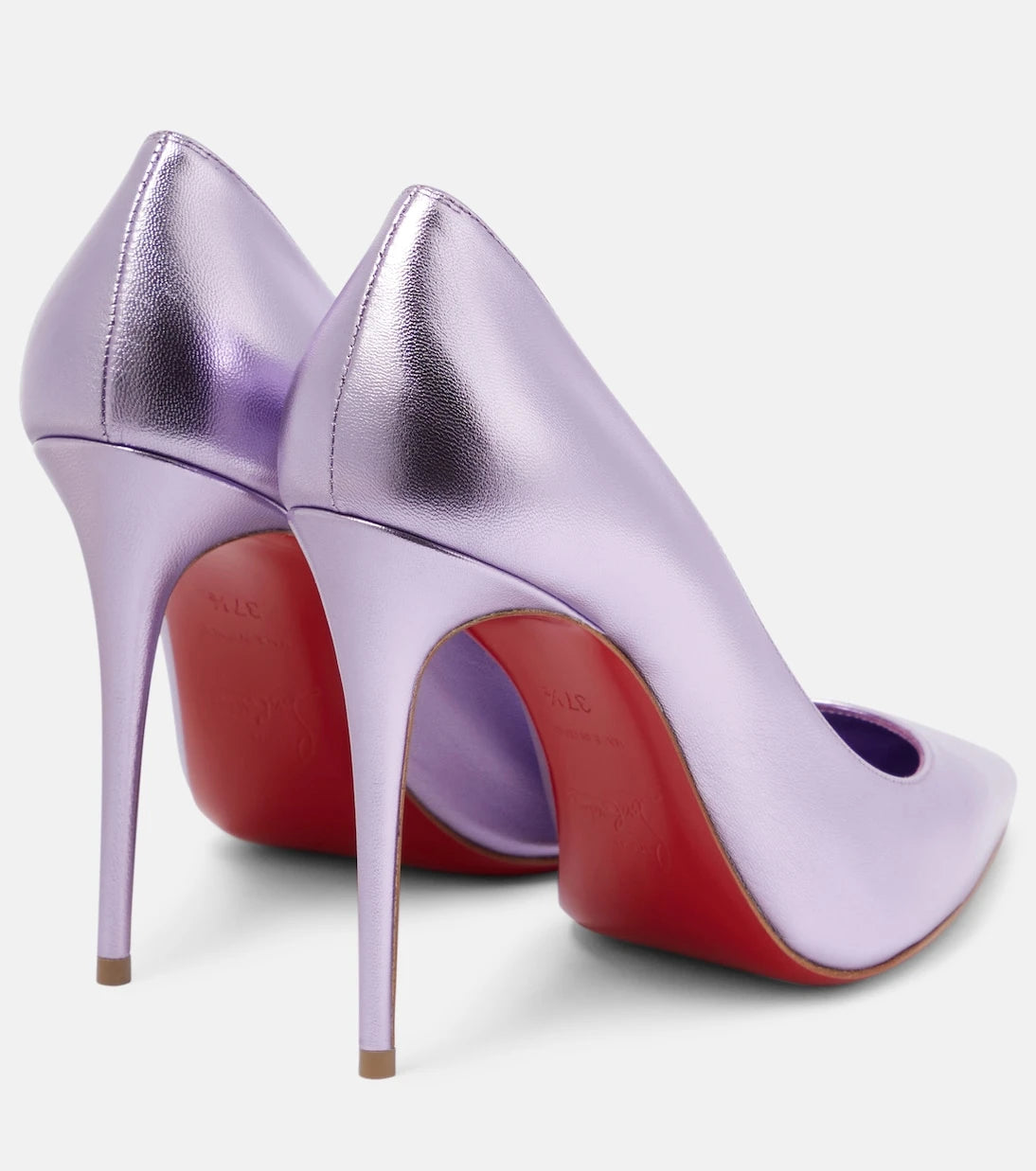 Christian Louboutin - حذاء كيت 100 بكعب عالٍ من الجلد المعدني