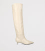 Alevi Beige Leather Derby Knee-High Boots 35