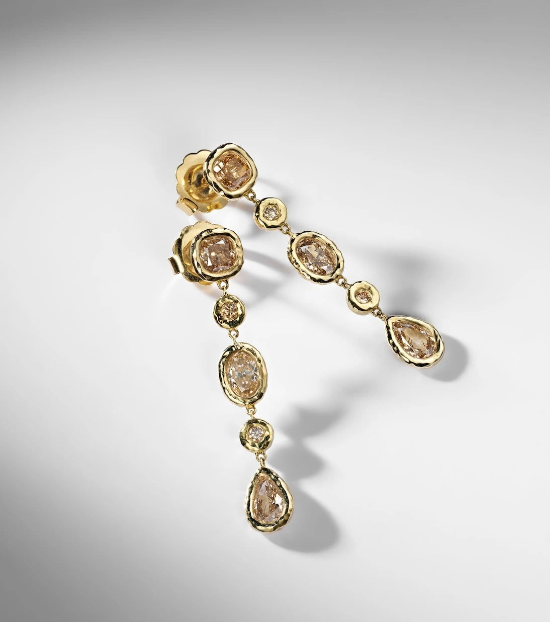 Octavia Elizabeth - Nesting Gem 18kt gold drop earrings with diamonds