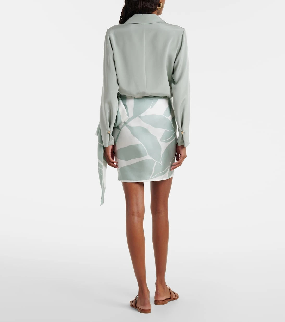 Max Mara - Strano baskılı ipek dimi mini etek