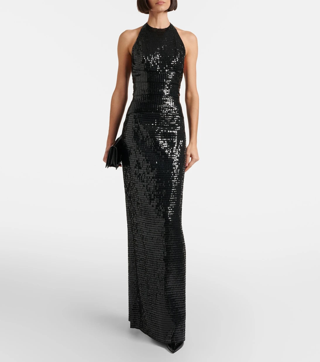 Roberto Cavalli - Sequined halterneck silk gown