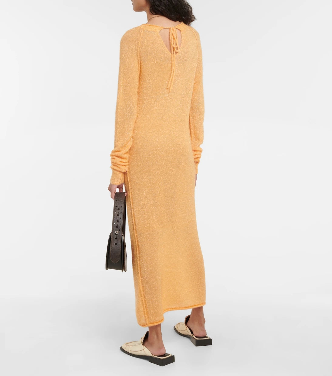 Acne Studios - فستان ماكسي منسوج ميتالك