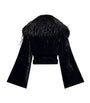 LOUIS VUITTON Black Down Faux Fur-Collar Cropped Jacket