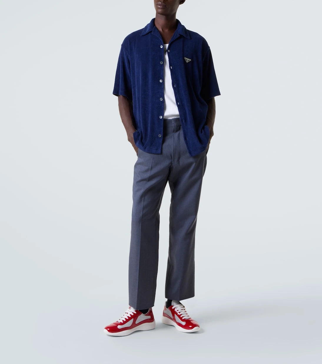 Prada - America's Cup leather-trimmed sneakers