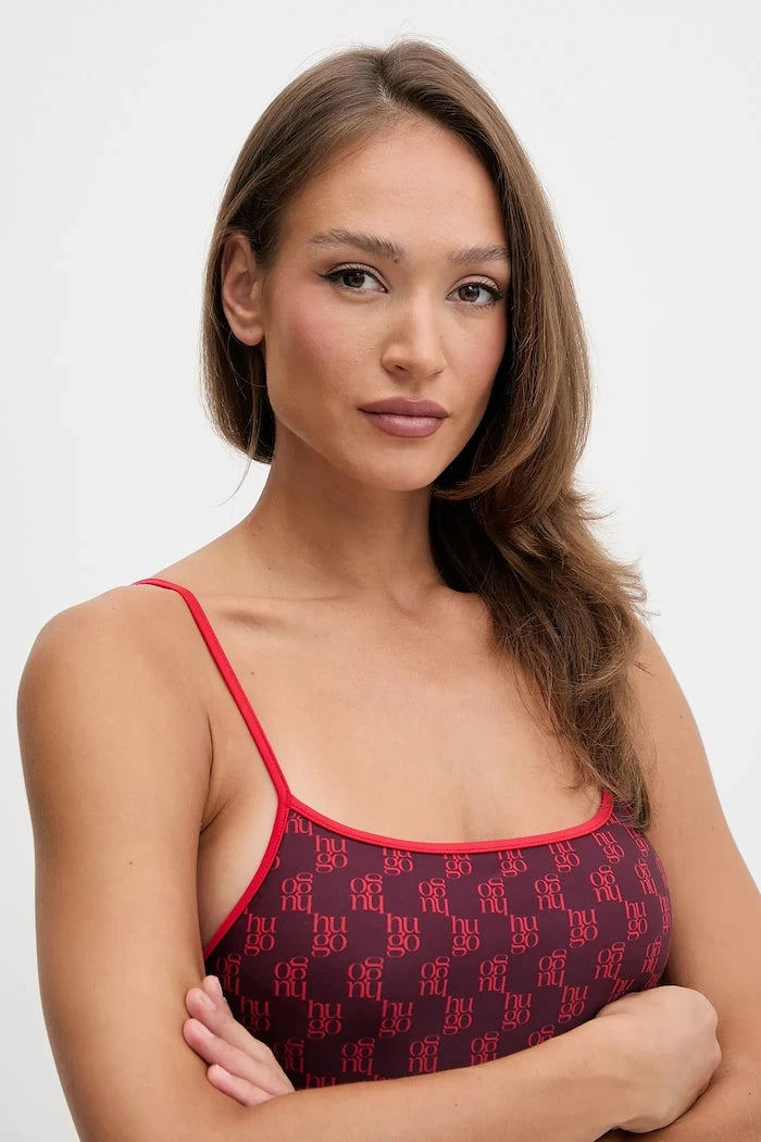 HUGO цял бански дамски MONOGRAM SWIMSUIT