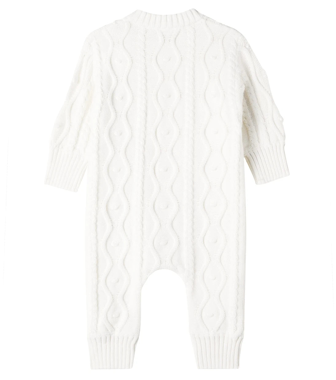 Mini Rodini - Baby Panda cable-knit cotton onesie