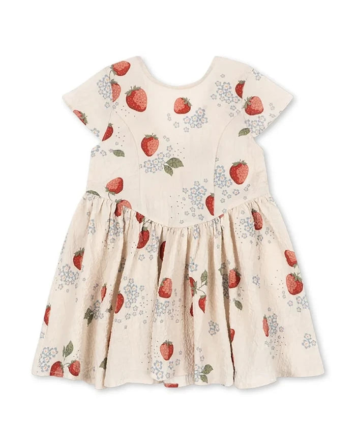 Konges Sløjd AVA SS BOW DRESS GOTS Çocuk Pamuk Elbise