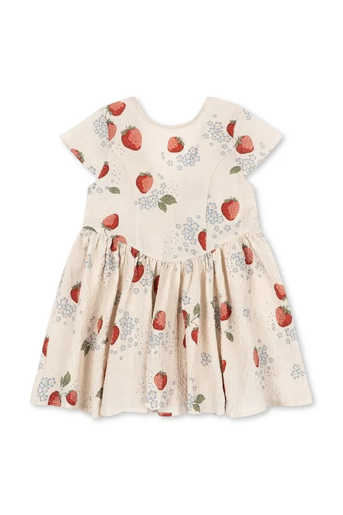 Konges Sløjd AVA SS BOW DRESS GOTS Çocuk Pamuk Elbise