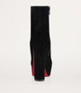 Christian Louboutin Red Loo Booty Suede Platform Boots 130
