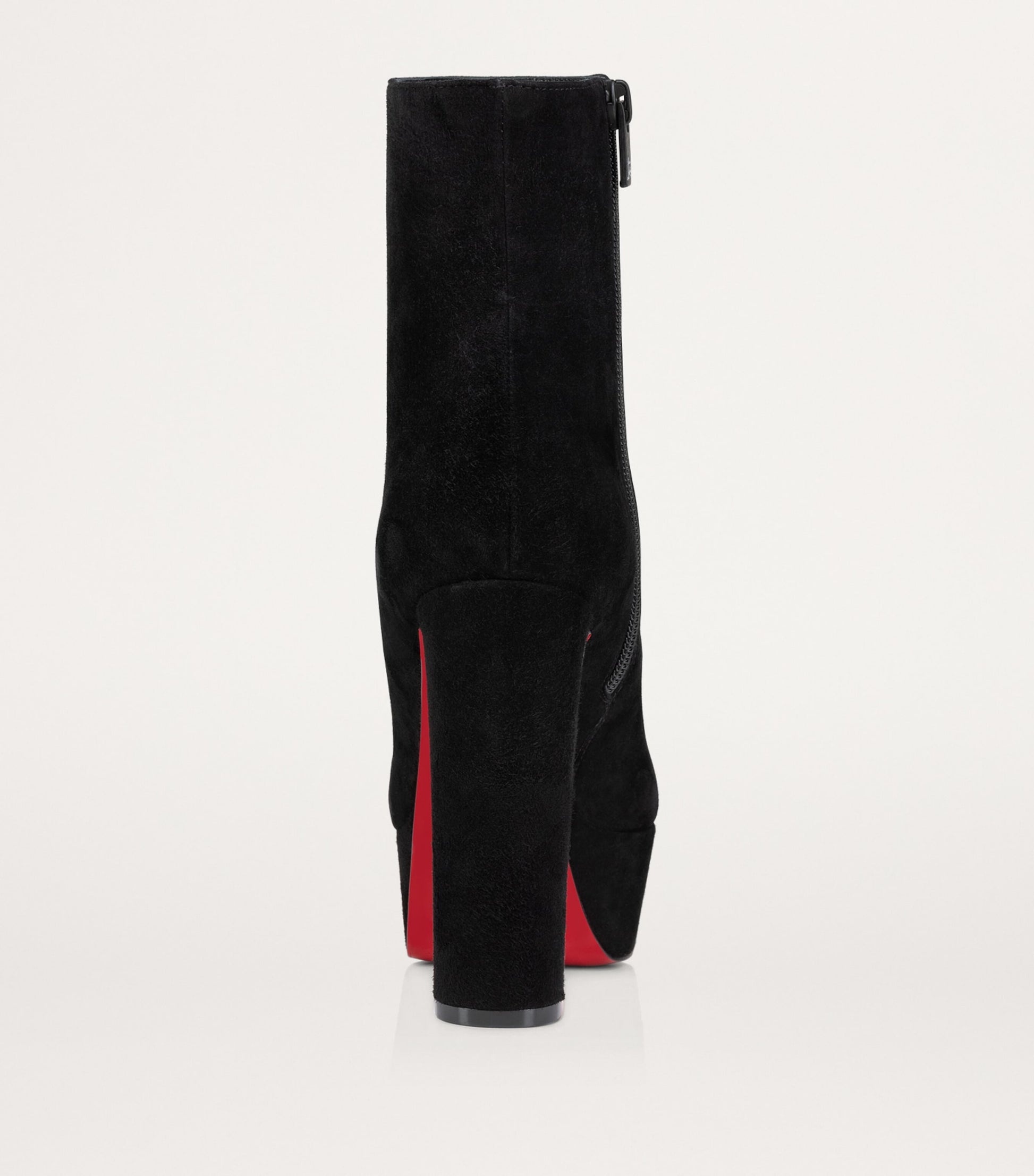 Christian Louboutin Red Loo Booty Suede Platform Boots 130