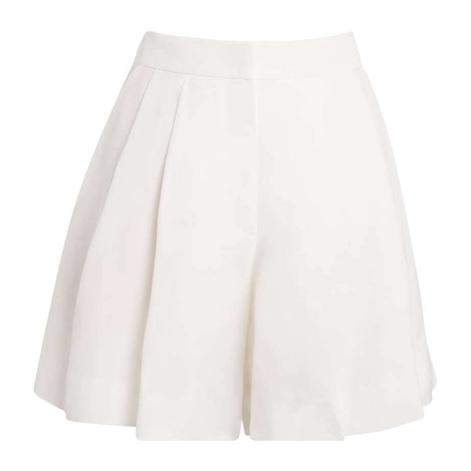 Maje White Pleated Tailored Shorts