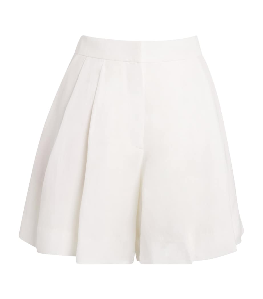 Maje White Pleated Tailored Shorts