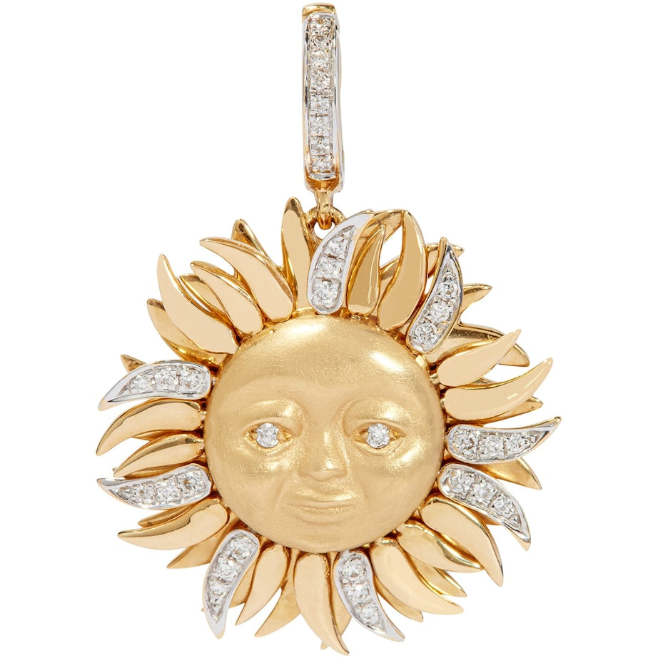Yellow Gold and Diamond Mythology Sun Charm