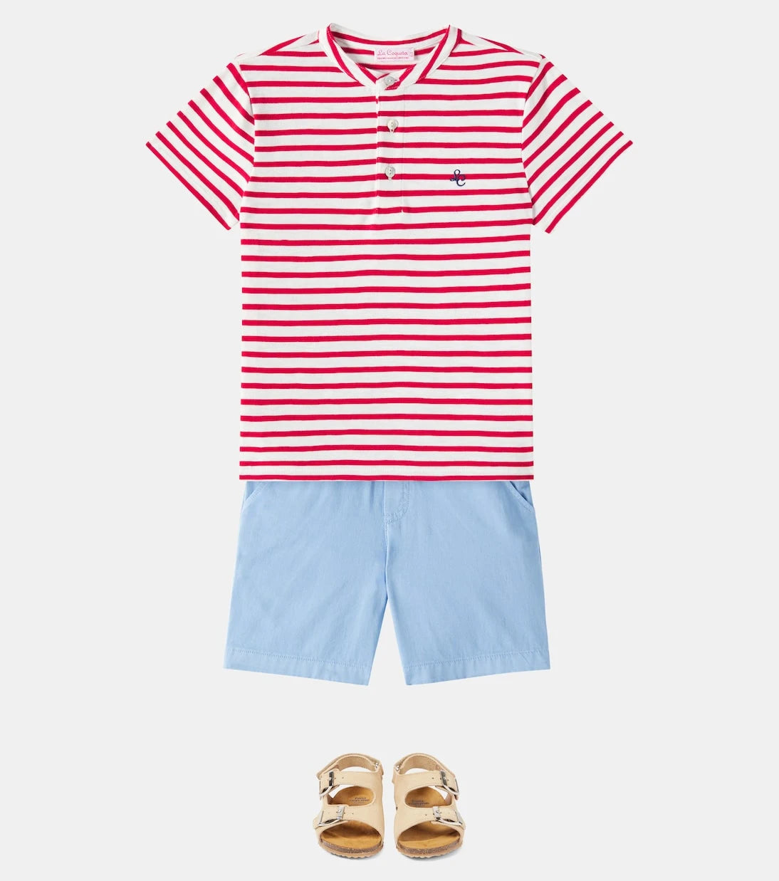 La Coqueta - Alcon striped cotton polo shirt