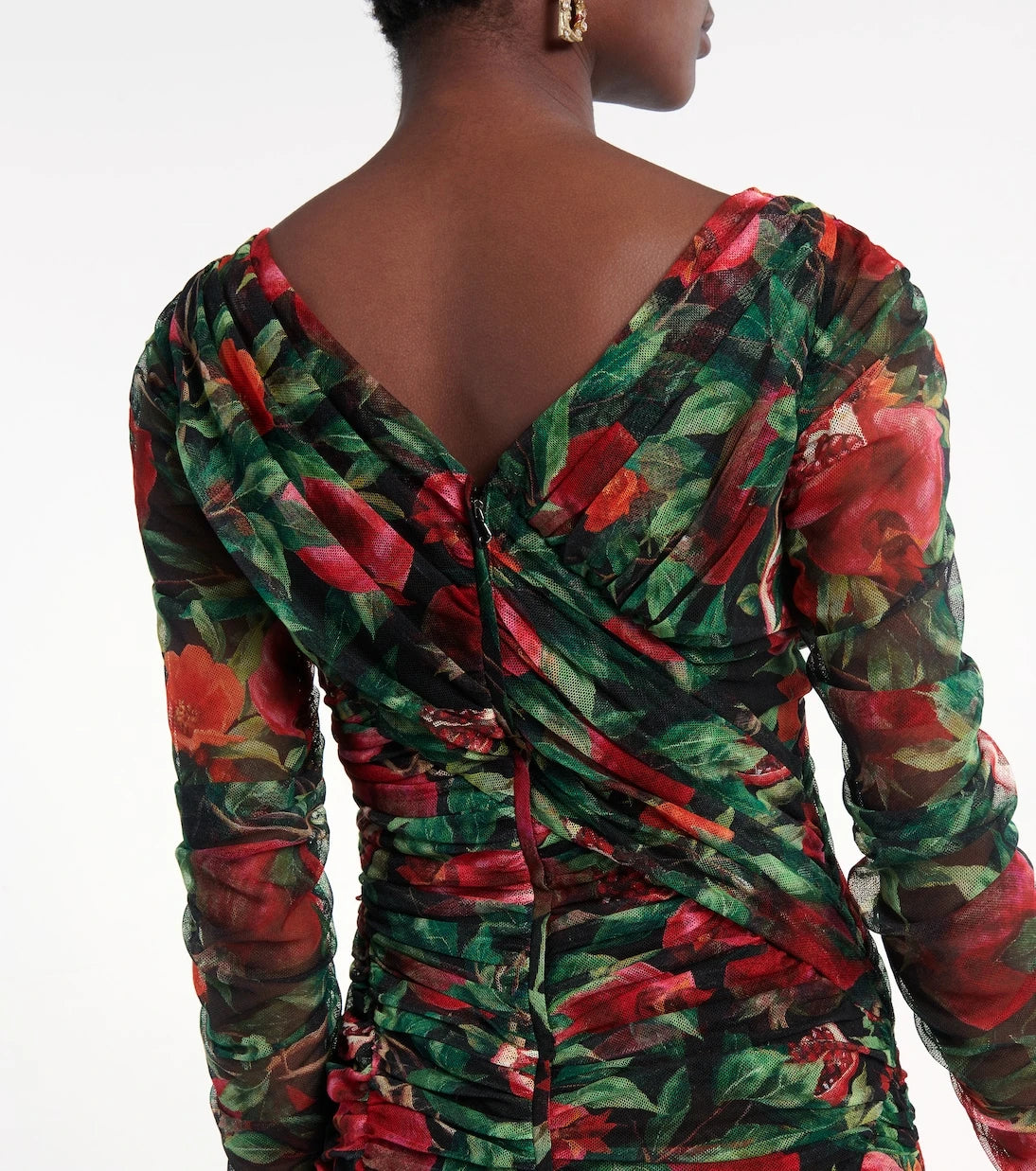 Dolce&Gabbana - Pomegranate-printed cotton-blend midi dress