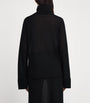 Toteme Black Semi-Sheer Split-Sleeve Rollneck Top