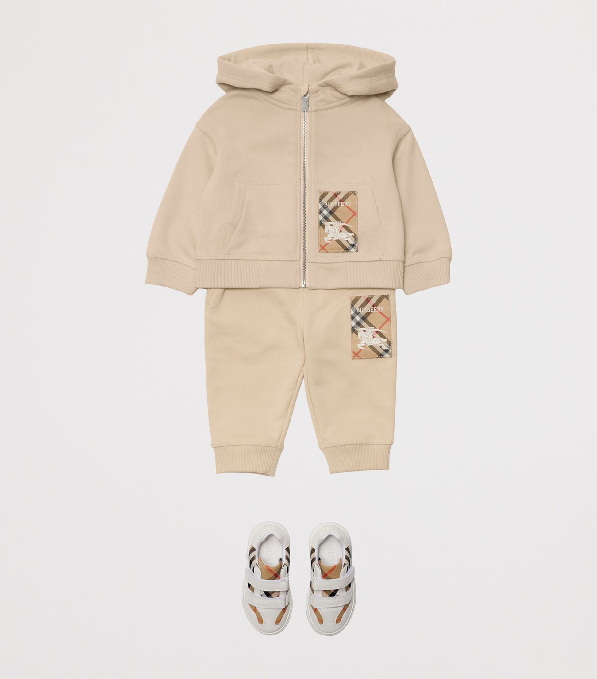 Burberry Kids Cotton Check-Patch Hoodie (6-24 Months)