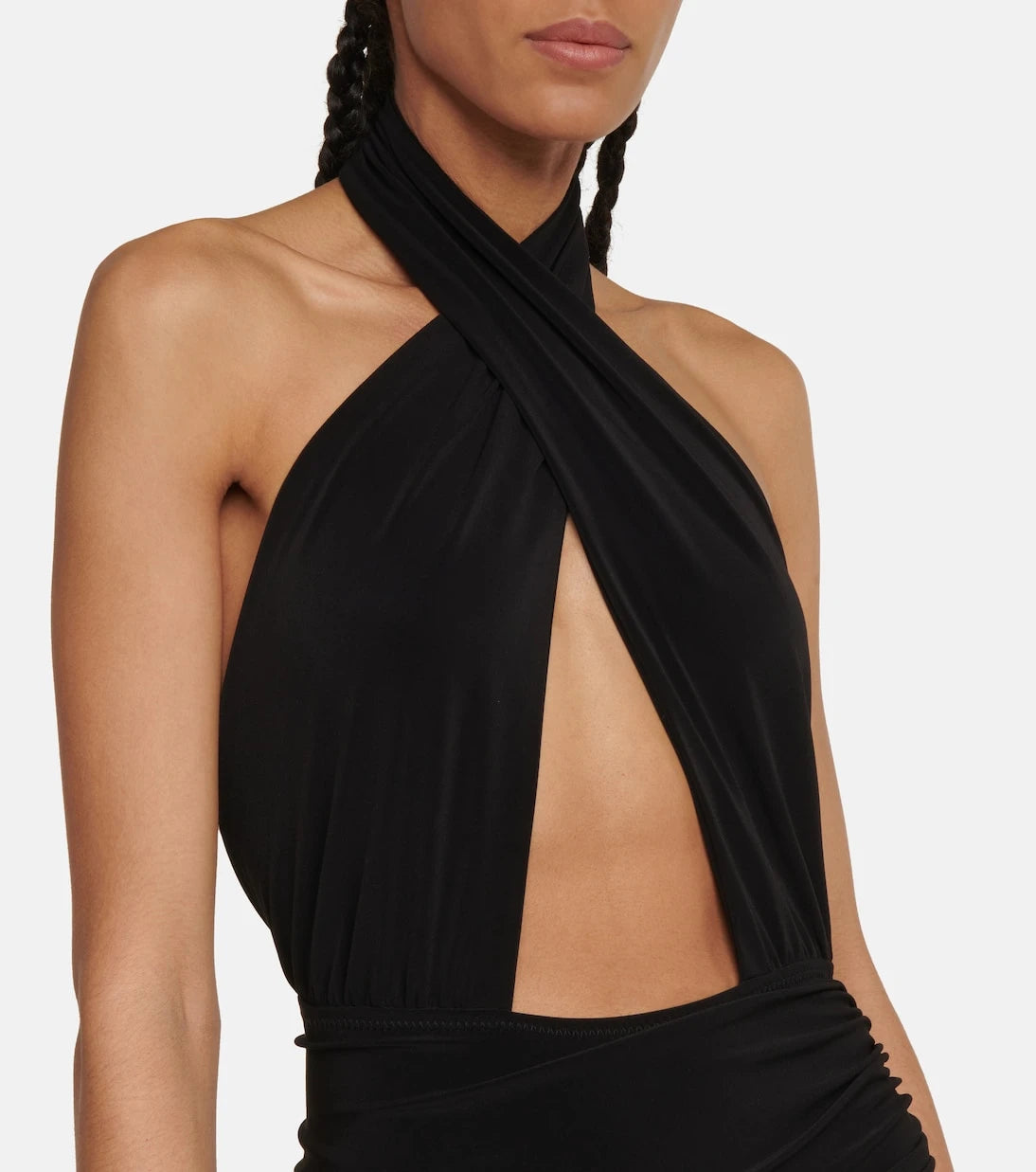Norma Kamali - Halterneck asymmetric minidress