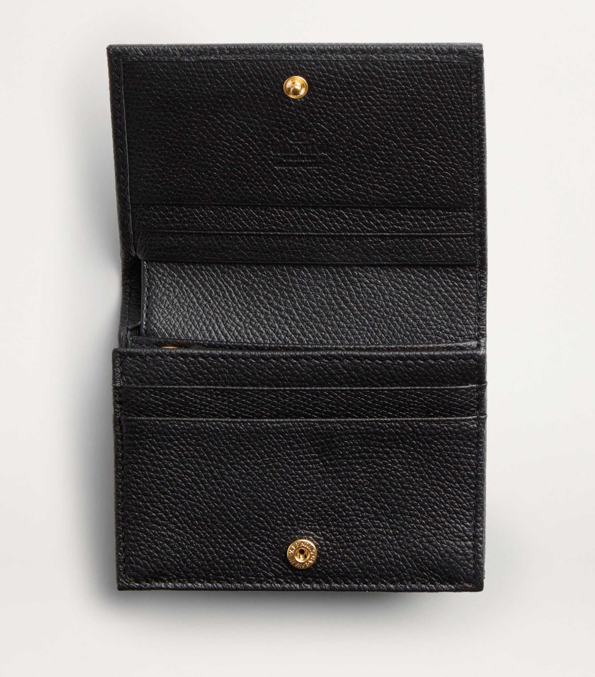 Valentino Garavani Black Leather French Flap Wallet