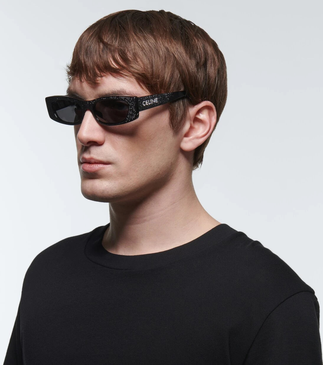 Celine Eyewear - Crystal-embellished rectangular sunglasses