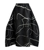 Printed Pause Midi Skirt BLACK